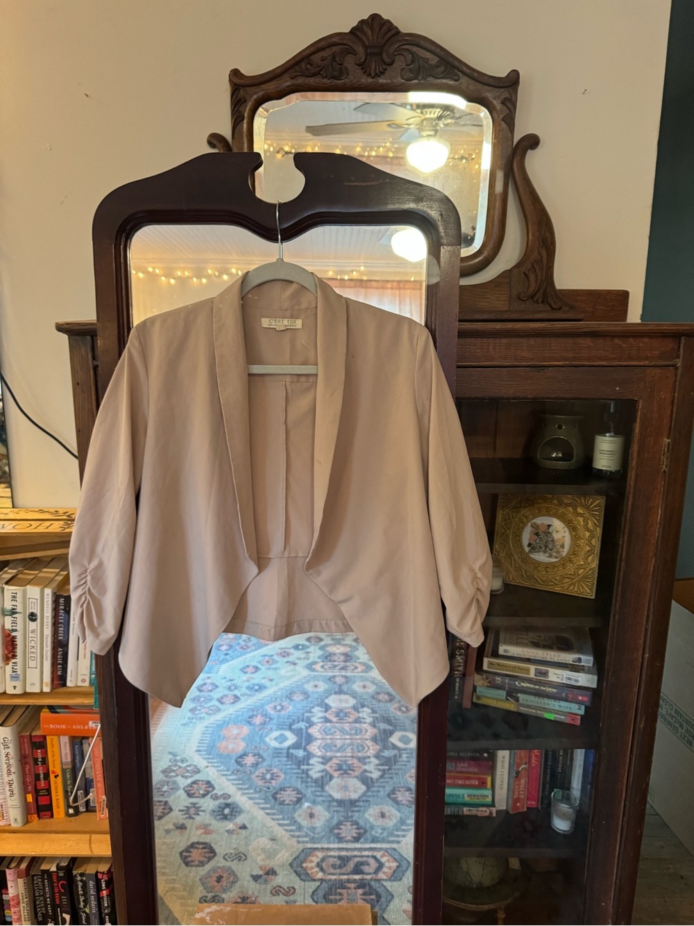 Women’s Tailored Open-Front Blazer Jacket - Taupe
